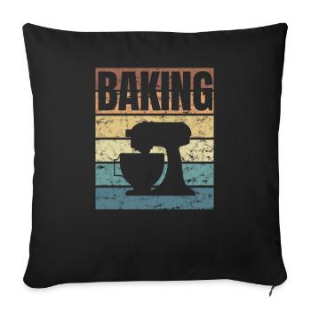 Backen Therapie Backe Kuchen Chefkoch - Sofakissenbezug 45 x 45 cm - Schwarz - Vorne