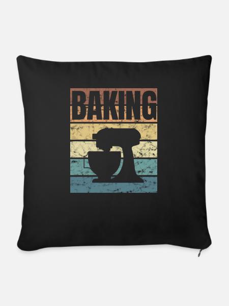 Backen Therapie Backe Kuchen Chefkoch - Sofakissenbezug 45 x 45 cm - Schwarz