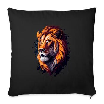Abstract illustration of lion - Sofa pillowcase 17,3'' x 17,3'' (45 x 45 cm) - black - Front