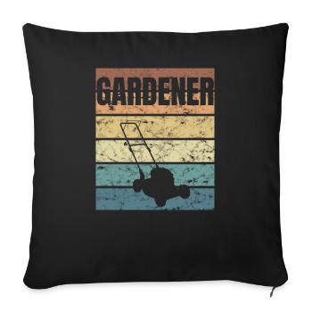 Crunge Gardener Garden Nature Plants Vintage - Sofa pillowcase 17,3'' x 17,3'' (45 x 45 cm) - black - Front