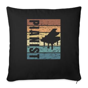 Piano Player Piano Player Grand Piano Musician Art - Sofa pillowcase 17,3'' x 17,3'' (45 x 45 cm) - black - Front