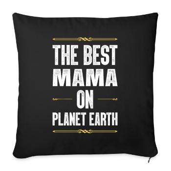 Best Mom Saying Mom Mom - Sofa pillowcase 17,3'' x 17,3'' (45 x 45 cm) - black - Front