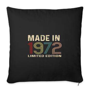 Fabriqué en 1972 Édition Limitée - Pour le 50ème anniversaire - Housse de coussin décorative 45 x 45 cm - noir - Devant