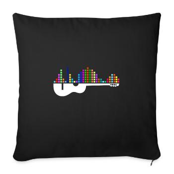 Battement de cœur de guitare - Housse de coussin décorative 45 x 45 cm - noir - Devant