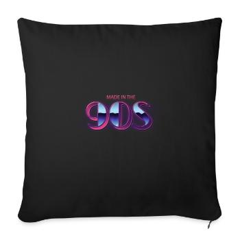 Anniversaire des années quatre-vingt-dix - Housse de coussin décorative 45 x 45 cm - noir - Devant