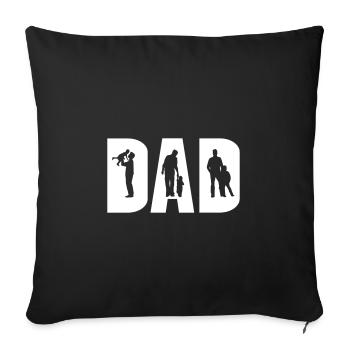 DAD VATI BESTER PAPA VATER LIEBEN PAPI SUPER MOTIV - Sofakissenbezug 45 x 45 cm - Schwarz - Vorne
