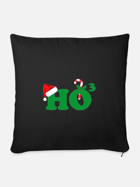 HOHOHO Weihnachten HO Hoch 3 christmascontest - Sofakissenbezug 45 x 45 cm - Schwarz