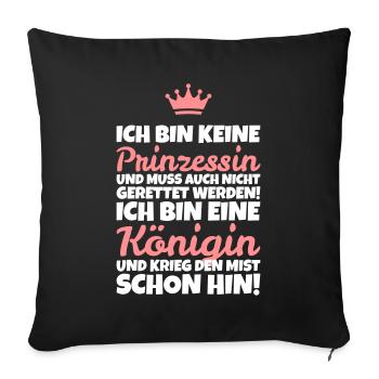 Je ne suis pas une princesse, je suis une reine! - Housse de coussin décorative 45 x 45 cm - noir - Devant