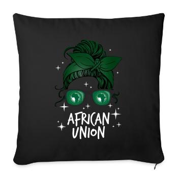 Union africaine - Housse de coussin décorative 45 x 45 cm - noir - Devant