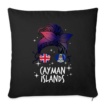 Îles Caïmans - Housse de coussin décorative 45 x 45 cm - noir - Devant