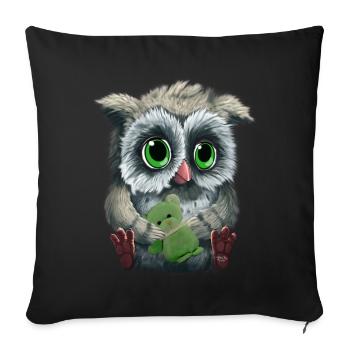 Owl - Sofakissenbezug 45 x 45 cm - Schwarz - Vorne