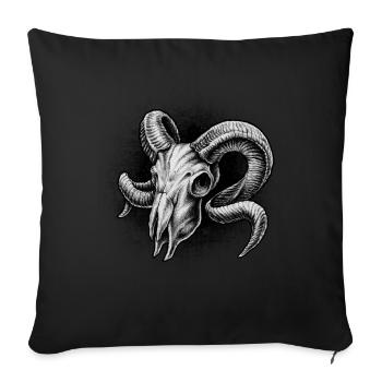 Sternzeichen Widder Skull - RAHMENLOS Geburtstags - Sofakissenbezug 45 x 45 cm - Schwarz - Vorne