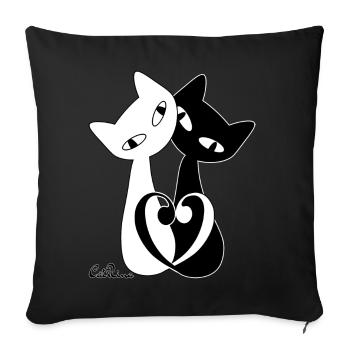 Catrina in Love - Housse de coussin décorative 45 x 45 cm - noir - Devant