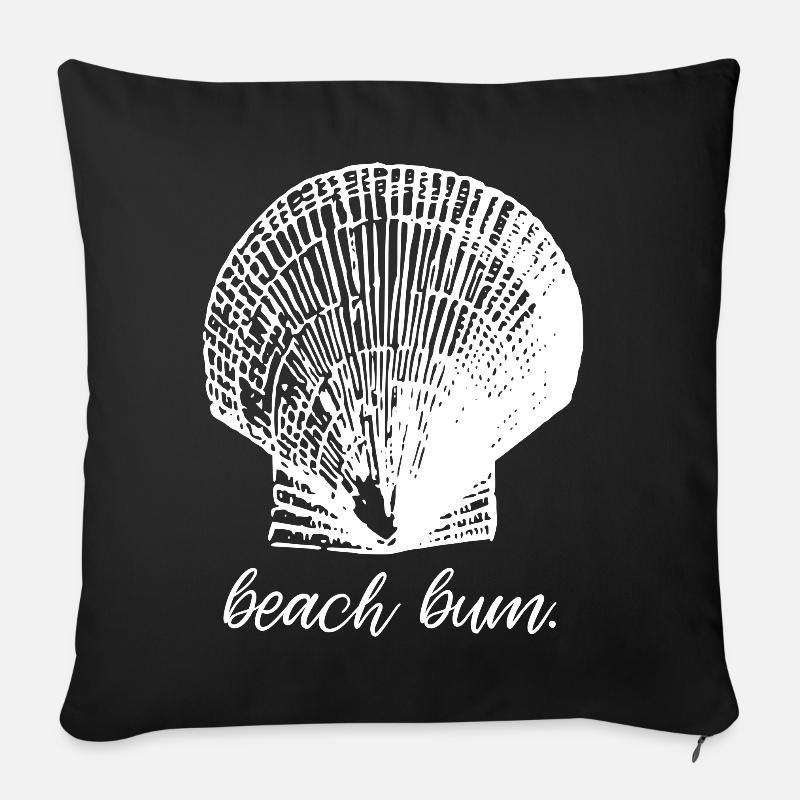 Beach Bum Shell - Mermaid - Sofakissenbezug 45 x 45 cm - Schwarz
