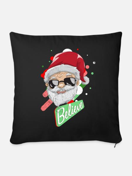 Weihnachtsmann - Sofakissenbezug 45 x 45 cm - Schwarz