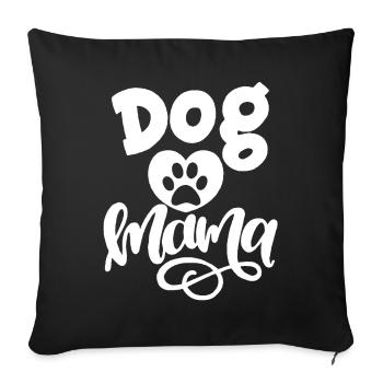 Hundemama-Shirt - Sofakissenbezug 45 x 45 cm - Schwarz - Vorne