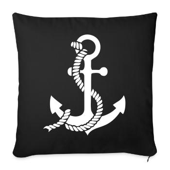 Anchor with knot - Sofa pillowcase 17,3'' x 17,3'' (45 x 45 cm) - black - Front