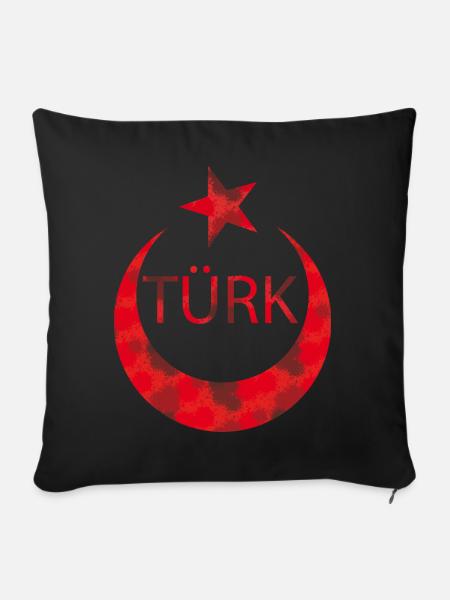 TÜRK - Sofakissenbezug 45 x 45 cm - Schwarz