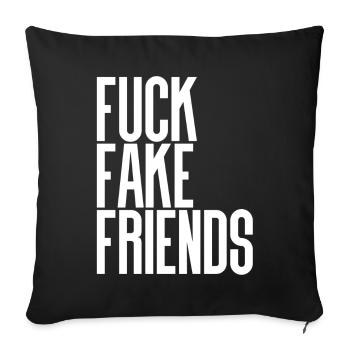 Fuck Fake Friends - Housse de coussin décorative 45 x 45 cm - noir - Devant