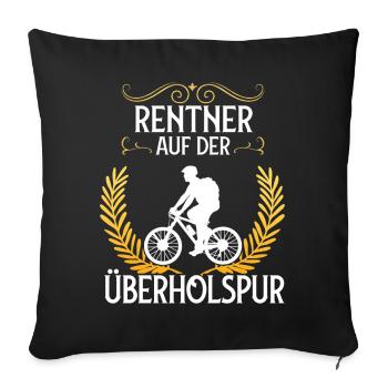 Retraités vélo retraite vélo de course - Housse de coussin décorative 45 x 45 cm - noir - Devant