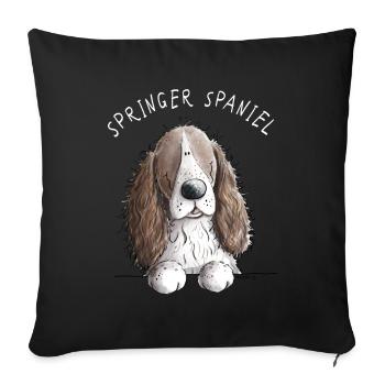 Anglais Springer Spaniel I BD chien cadeau - Housse de coussin décorative 45 x 45 cm - noir - Devant