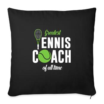 Largest tennis coach ever - Sofa pillowcase 17,3'' x 17,3'' (45 x 45 cm) - black - Front
