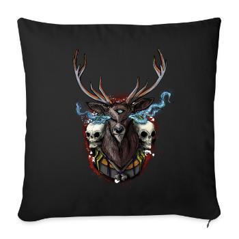 Deer - BONE SQL PRY - Sofa pillowcase 17,3'' x 17,3'' (45 x 45 cm) - black - Front