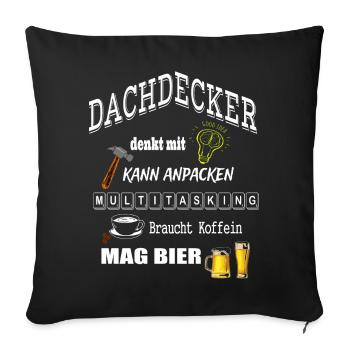 Dachdecker - Sofakissenbezug 45 x 45 cm - Schwarz - Vorne