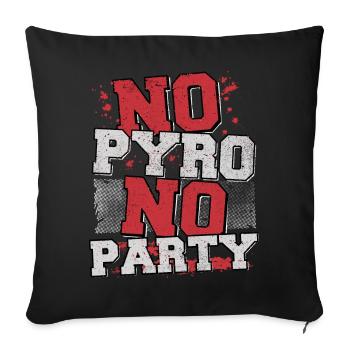 pas de pyro no party disant chemise de feux d'artifice vuurwerk - Housse de coussin décorative 45 x 45 cm - noir - Devant
