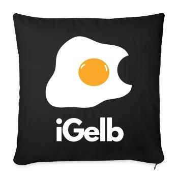 iYellow Egg Dream Breakfast Motif - Sofa pillowcase 17,3'' x 17,3'' (45 x 45 cm) - black - Front