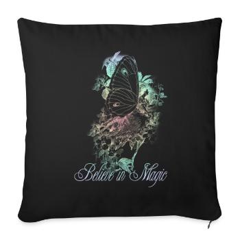 T-Shirt Fee Believe in magic rainbow pastel - Sofa pillowcase 17,3'' x 17,3'' (45 x 45 cm) - black - Front