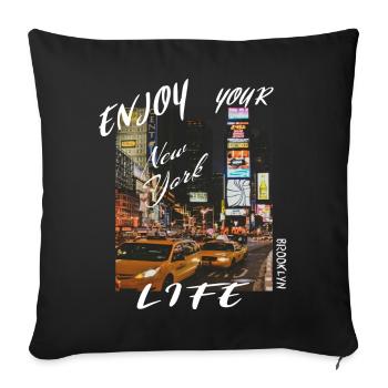 New York City - Housse de coussin décorative 45 x 45 cm - noir - Devant