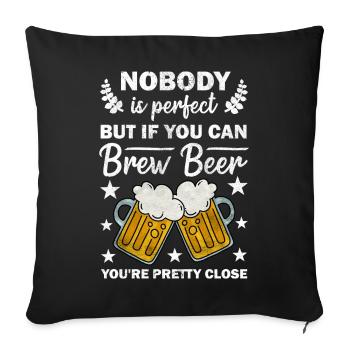 Brasseur de bière Brassage - Housse de coussin décorative 45 x 45 cm - noir - Devant