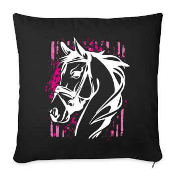 Graffiti Style Horse with Pink Color Splash - Sofa pillowcase 17,3'' x 17,3'' (45 x 45 cm) - black - Front