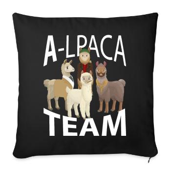 Alpakas Alpaka Team - Sofakissenbezug 45 x 45 cm - Schwarz - Vorne