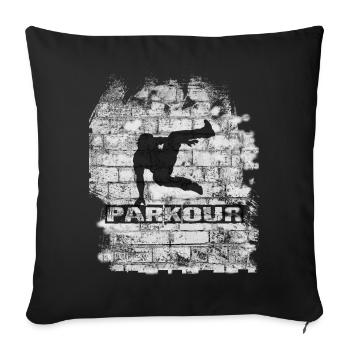Parkour - Housse de coussin décorative 45 x 45 cm - noir - Devant