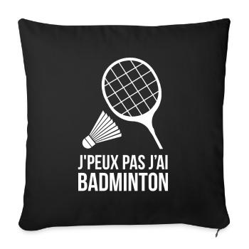 Badminton - Housse de coussin décorative 45 x 45 cm - noir - Devant