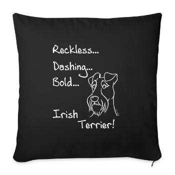 Bold Irish Terrier - Sofa pillowcase 17,3'' x 17,3'' (45 x 45 cm) - black - Front