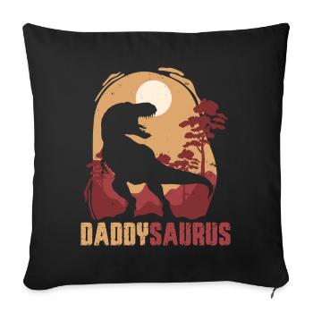 Daddysaurus Sunset Silhouette - Sofa pillowcase 17,3'' x 17,3'' (45 x 45 cm) - black - Front