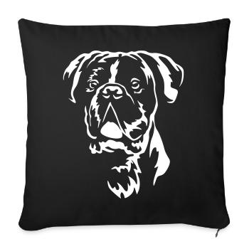 Boxer Head "Black Edition" - Sofa pillowcase 17,3'' x 17,3'' (45 x 45 cm) - black - Front