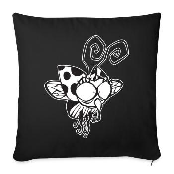 Coccinelle effrayante - Housse de coussin décorative 45 x 45 cm - noir - Devant