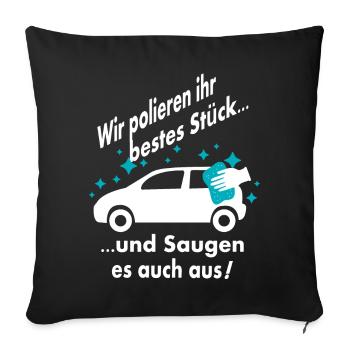 Auto Wäsche - Sofakissenbezug 45 x 45 cm - Schwarz - Vorne
