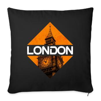 London England UK City Skyline Home Love - Sofa pillowcase 17,3'' x 17,3'' (45 x 45 cm) - black - Front