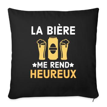 La bière me rend heureux 1 - Housse de coussin décorative 45 x 45 cm - noir - Devant