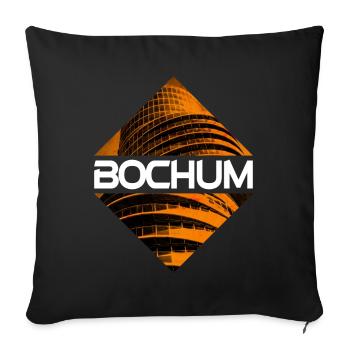 Bochum Allemagne Ville Skyline Accueil Amour - Housse de coussin décorative 45 x 45 cm - noir - Devant