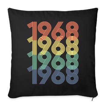 Cool Retro 1968, 54 ans, cadeau de 54e anniversaire - Housse de coussin décorative 45 x 45 cm - noir - Devant