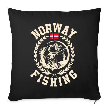Norway Fishing Angler Fishing Tour - Sofa pillowcase 17,3'' x 17,3'' (45 x 45 cm) - black - Front