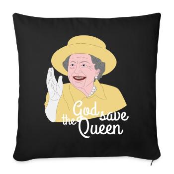 Dieu sauve la Reine - Housse de coussin décorative 45 x 45 cm - noir - Devant