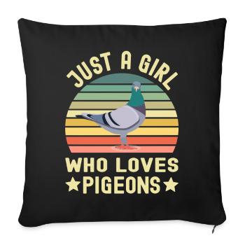 Pigeon Pigeons - Housse de coussin décorative 45 x 45 cm - noir - Devant