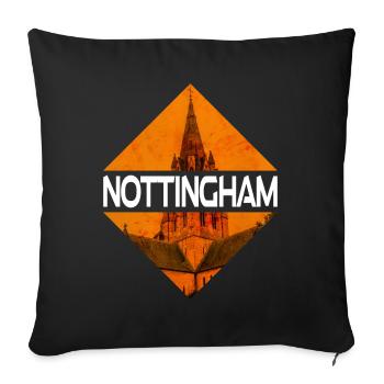 Nottingham England UK City Skyline Home Love - Sofa pillowcase 17,3'' x 17,3'' (45 x 45 cm) - black - Front